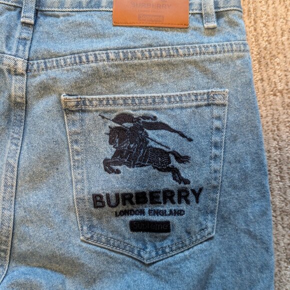 Supreme Burberry Jeans Washed Blue - Picture 5 of 6